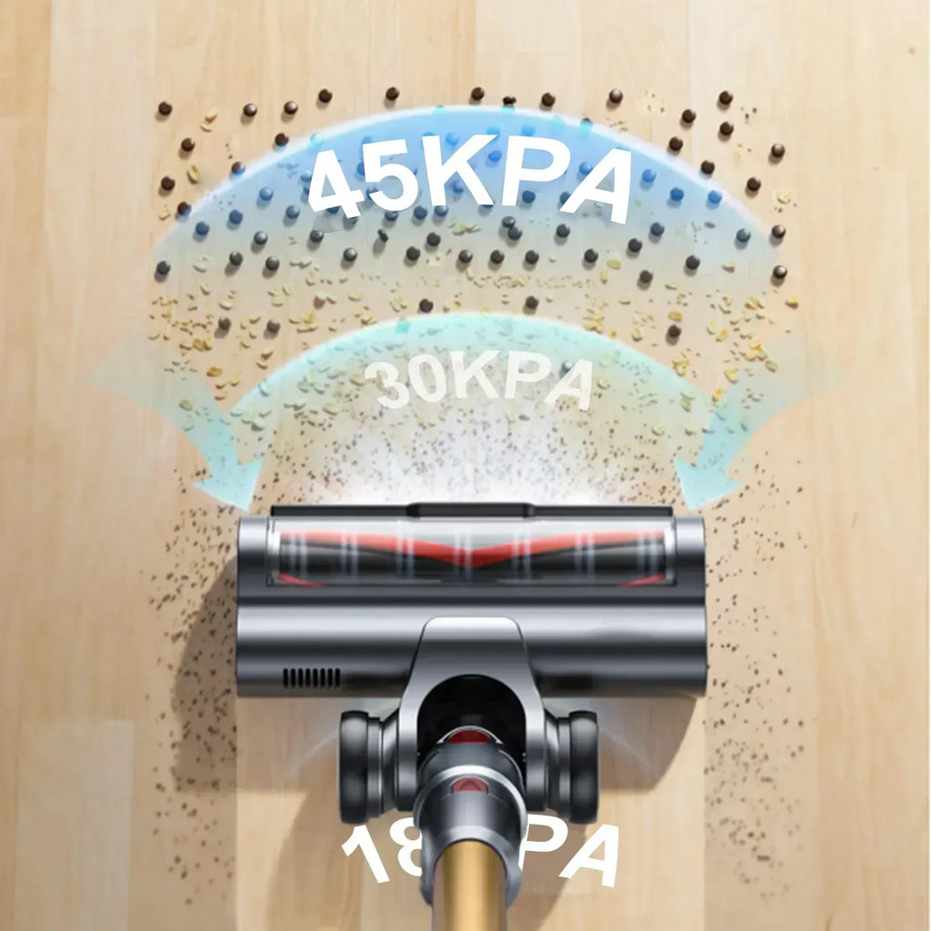 Airvax Staubsauger mit Luftdruckanzeige auf Holzboden