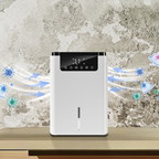 Energiesparendes Gerät mit Leistungsanzeige vor Waldbhintergrund