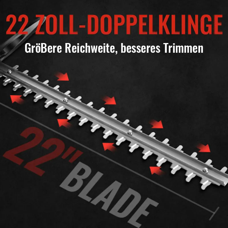 LynorHome Akku Heckenschere 22 Zoll-Doppelklinge