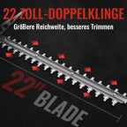 LynorHome Akku Heckenschere 22 Zoll-Doppelklinge