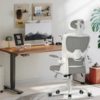 Modernes Büro-Setup mit ergonomischem LynorHome Bürostuhl, Schreibtisch und Computermonitor