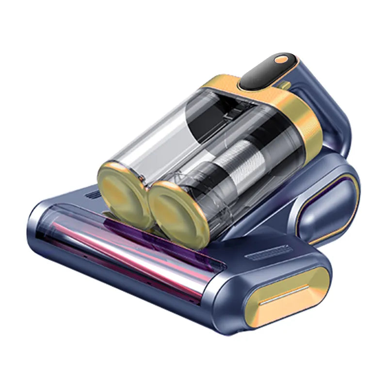 Blau-goldenes LynorHome Milbensauger-Gerät auf weißem Hintergrund