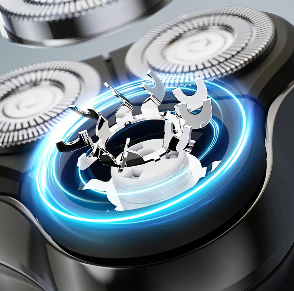 Nahaufnahme eines Gasherd-Brenners mit blauem Lichteffekt