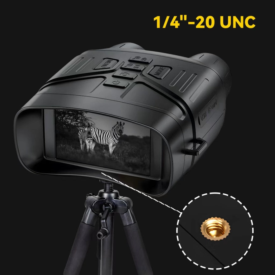 Night-Vision LynorHome N4 Nachtsichtgerät mit Zebra auf dem Bildschirm, Stativ und 1/4"-20 UNC Gewindegrößenangabe
