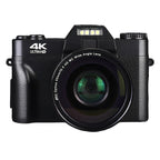 Black Onevik Digitalkamera with 4K Ultra-HD label on a black background