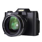 Black Onevik Digitalkamera with a large lens on a black background