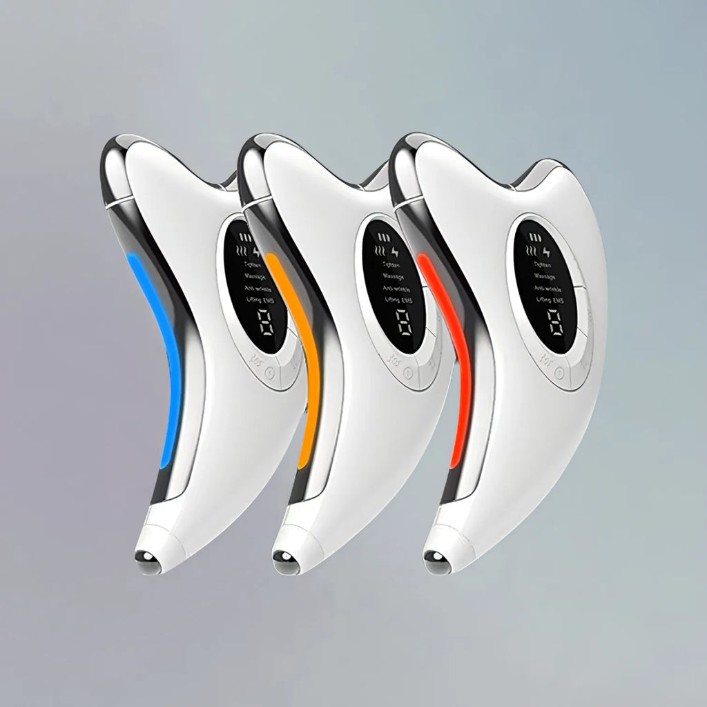 Onevik Gesichtsmassagegerät Dreifache LED-Lichttherapie