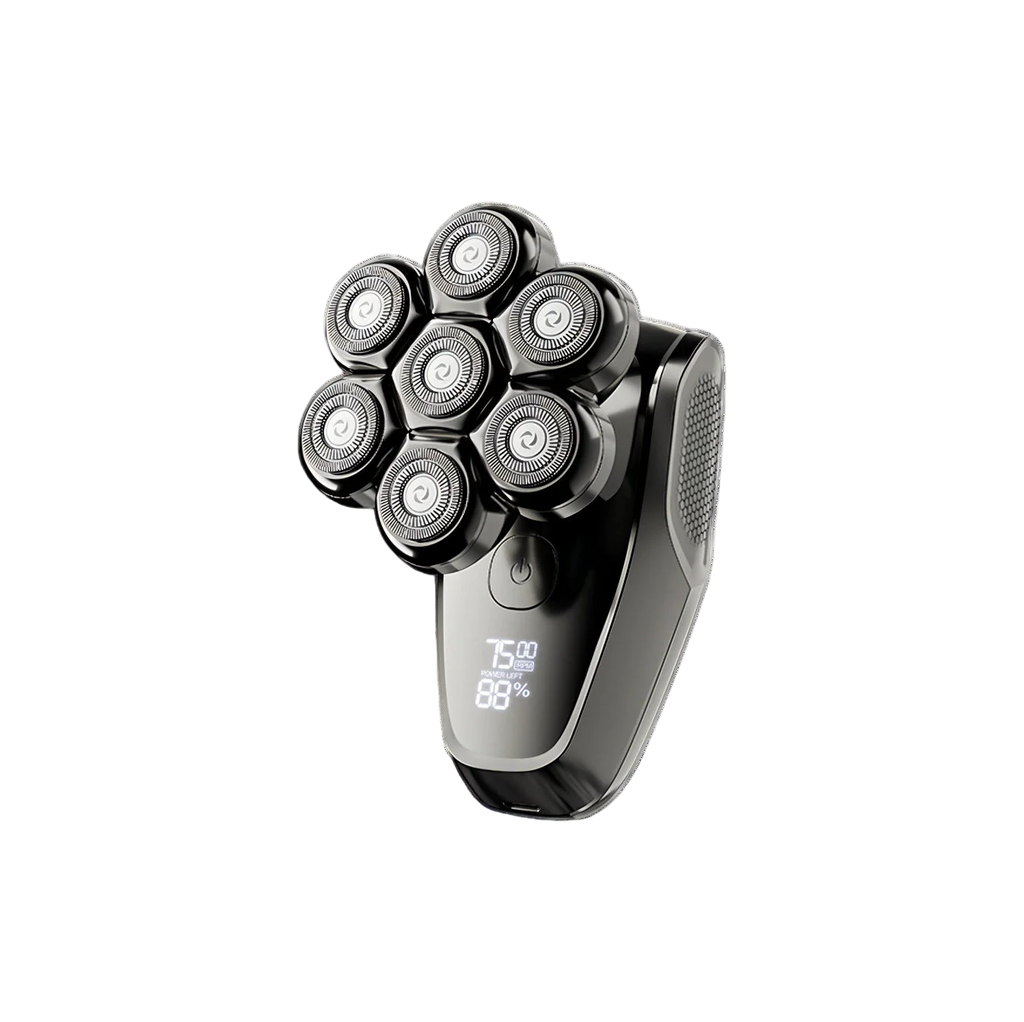 Onevik Glatzen Rasierer mit mehreren Scherköpfen auf weißem Hintergrund