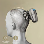 Onevik Glatzen Rasierer auf einem Mannequinkopf vor beigem Hintergrund