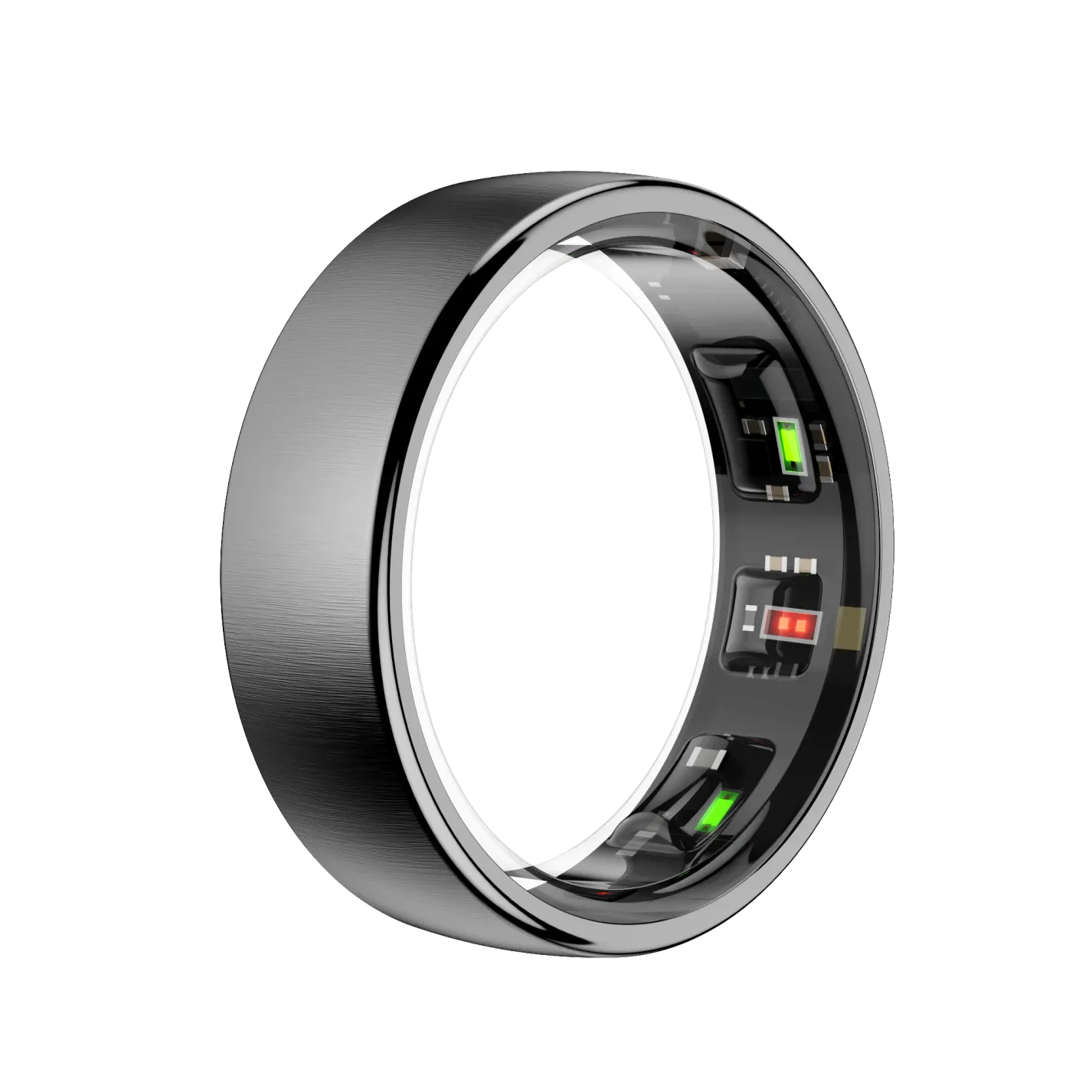 SofiRing S10 mit elektronischen Komponenten auf weißem Hintergrund