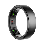 Schwarzer SofiRing S10 mit elektronischen Komponenten auf weißem Hintergrund
