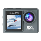 Swevix Action Kamera mit 5K Ultra HD Display auf weißem Hintergrund