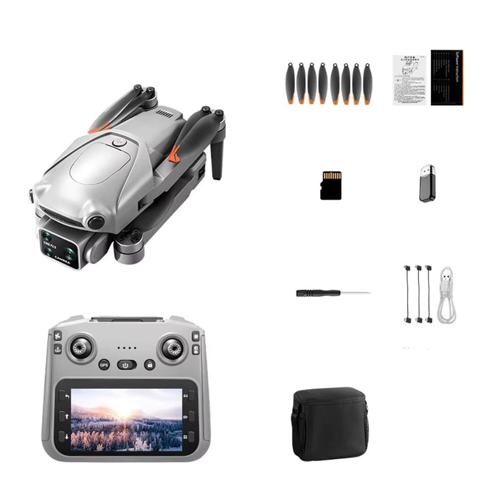 Zimo Air S7 Set mit Fernbedienung, Ersatzteilen und Zubehör auf weißem Hintergrund