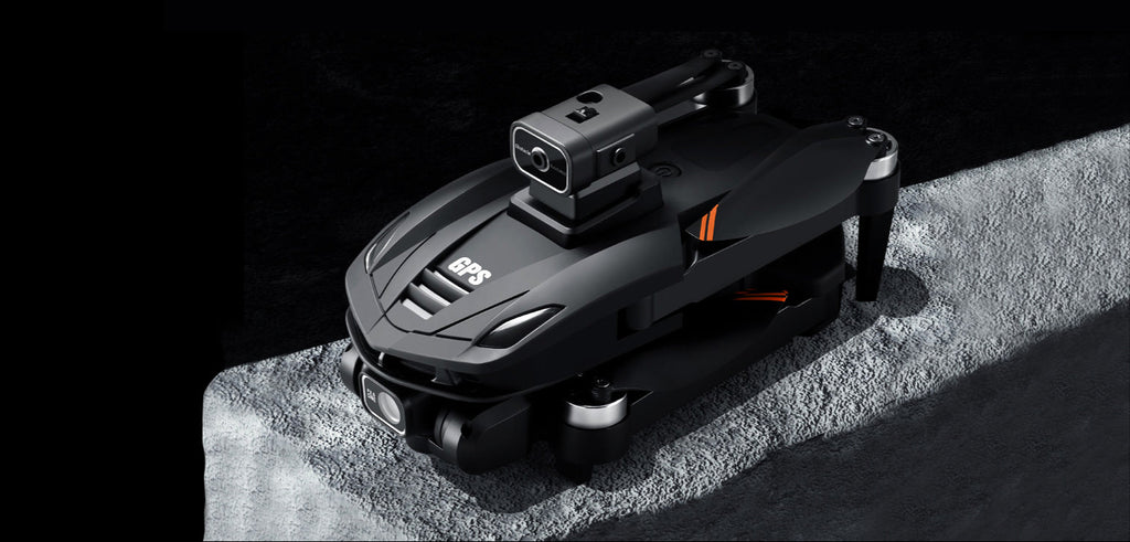 Caracen V168 Pro Max Drohne vor schwarzem Hintergrund