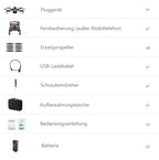 Liste der im Lieferumfang der Caracen V168 Pro Max Drohne enthaltenen Artikel