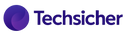 Techsicher logo with a purple circle and text on a white background